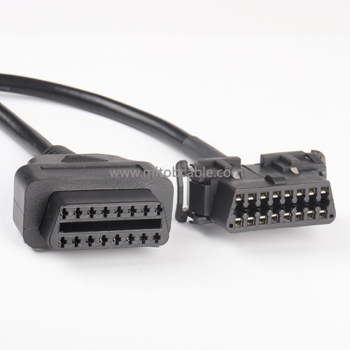 OBD2 1 in 2 conversion cable with baffle Kia 1 in 2 connection cable 16 pin 16 core 0.5 meter