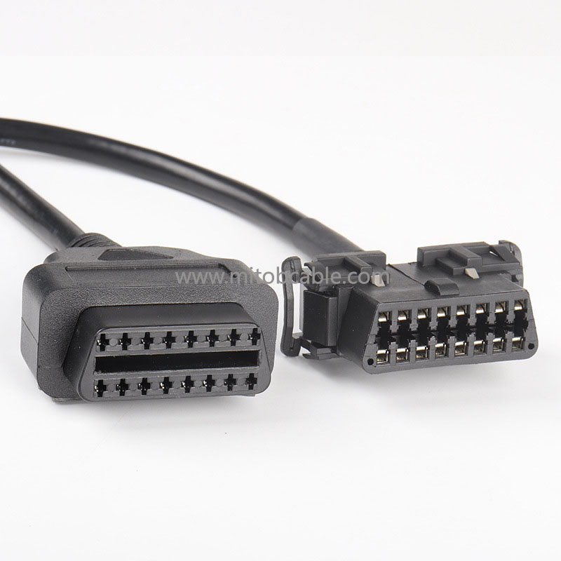 OBD2 1 in 2 conversion cable with baffle Kia 1 in 2 connection cable 16 pin 16 core 0.5 meter 