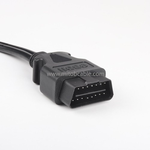 OBD2 1 in 2 conversion cable with baffle Kia 1 in 2 connection cable 16 pin 16 core 0.5 meter