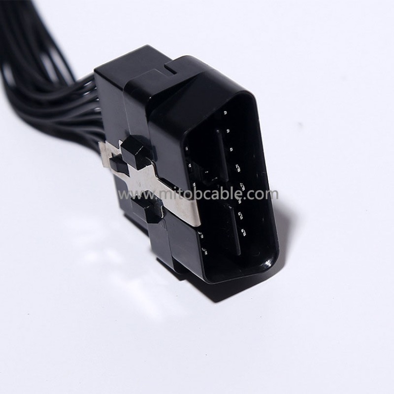 Automotive OBD2 Twisted Pair Extension Cable OBD 2 Expansion Cable OBD 16PIN One to Two Adapter Cable 