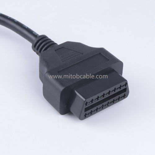 Automotive OBD2 one-part-two extension cable Toyota Japanese original interface OBD connecting cable special harness 16 core