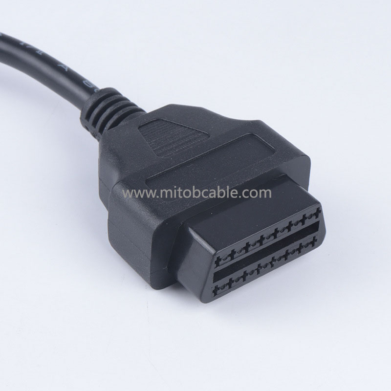 Automotive OBD2 one-part-two extension cable Toyota Japanese original interface OBD connecting cable special harness 16 core 