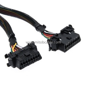 Military cable obd2 one point two extension cable car computer connection conversion plug male and female 16 pins 30CM 