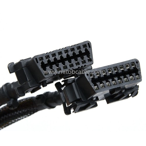 Military cable obd2 one point two extension cable car computer connection conversion plug male and female 16 pins 30CM