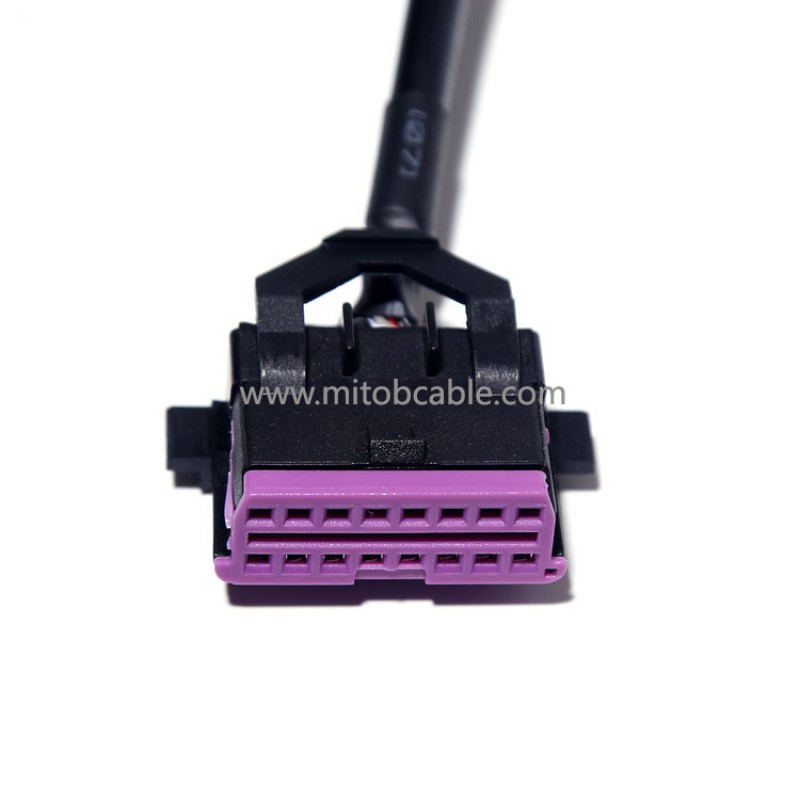For car OBD2 one-part-two extension cable Volkswagen Audi Skoda connecting cable OBD interface modification 