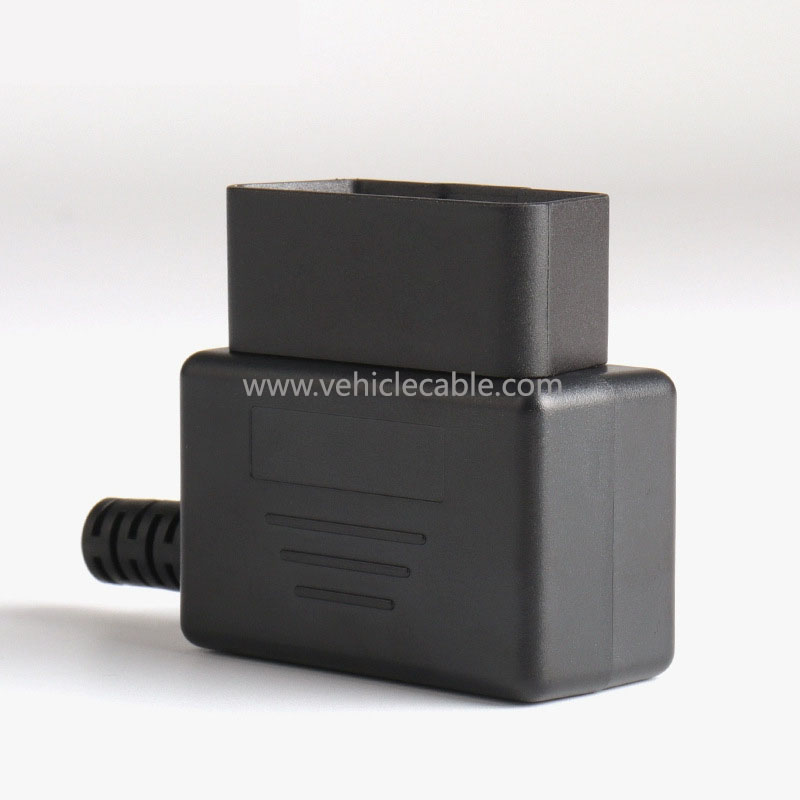 Car OBD2 16pin Male Concealed Snap Fit Shell OBD Plug+Housing+SR Screwless 