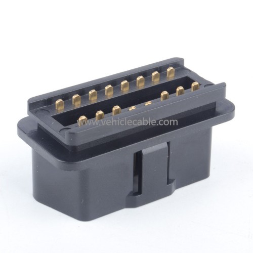Automotive male connector OBD2 16pin connector gold plated bent pin male OBD plug J1962M
