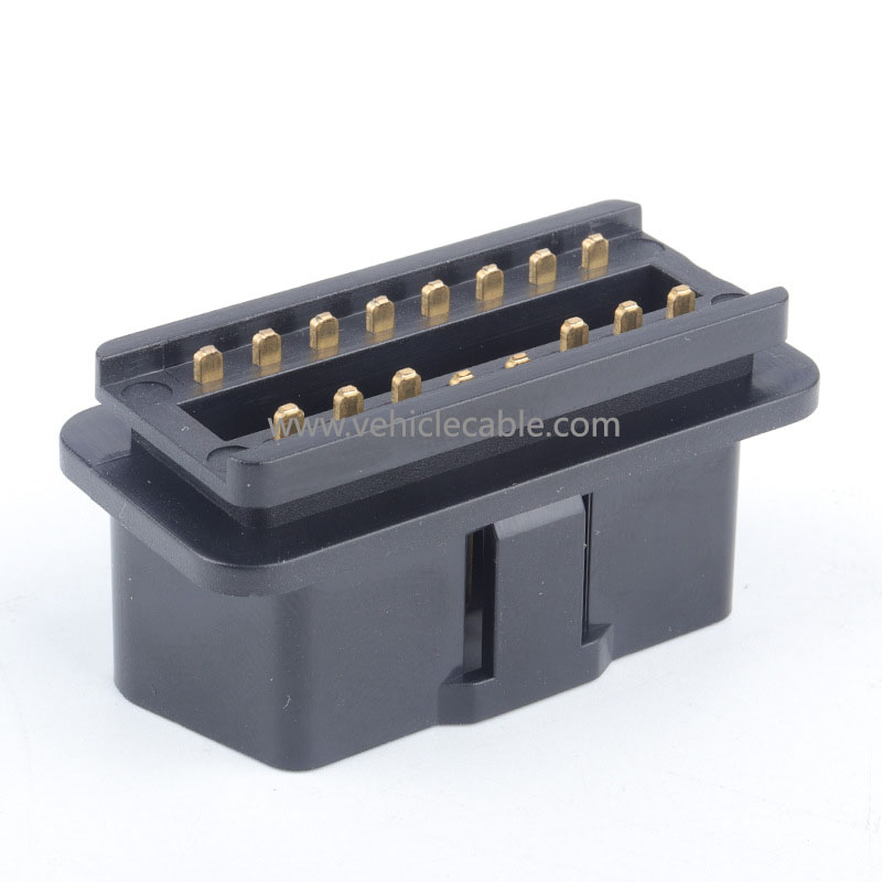 Automotive male connector OBD2 16pin connector gold plated bent pin male OBD plug J1962M 