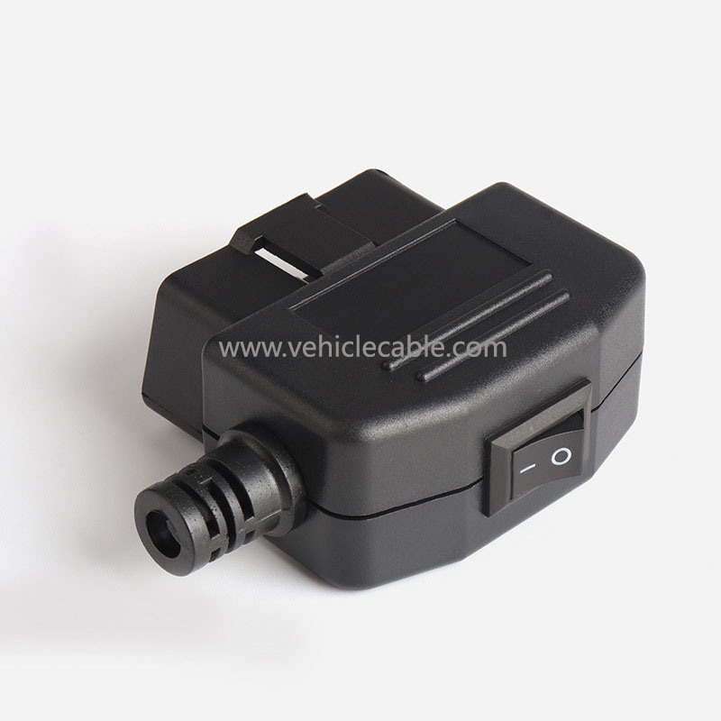 Automotive OBD2 16-pin male connector OBD housing with plug+shell+SR+open key+screws 