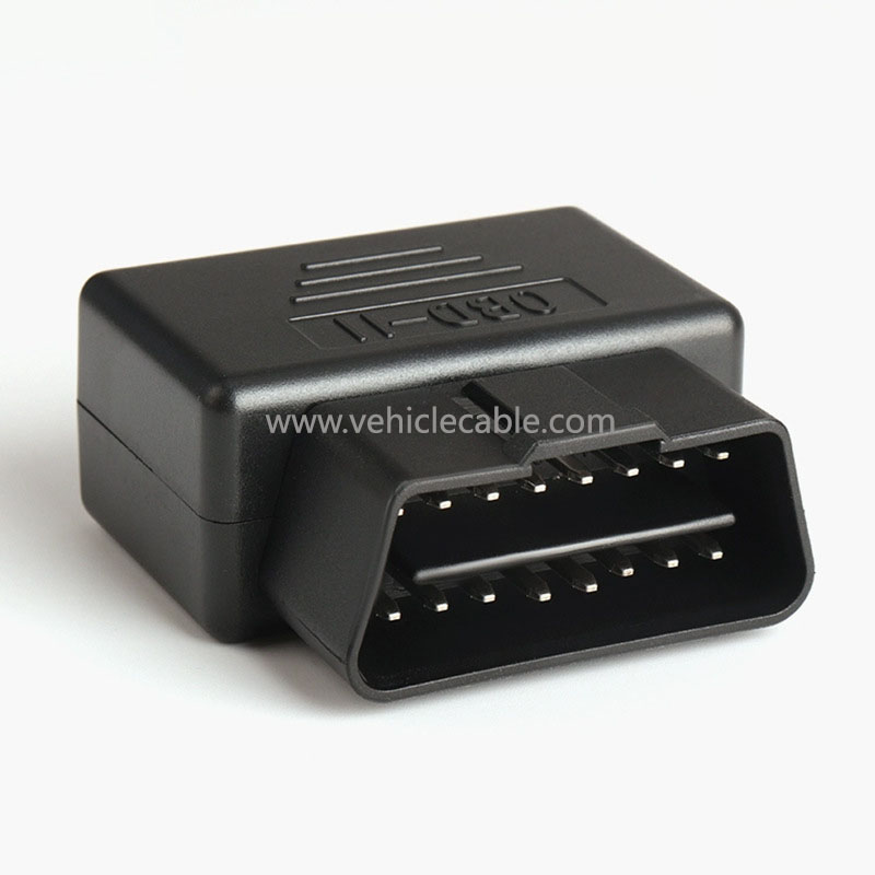 Automotive OBD2 Male Connector OBD Plug Assembly Housing Hole-less Snap Fastener Screw-less 