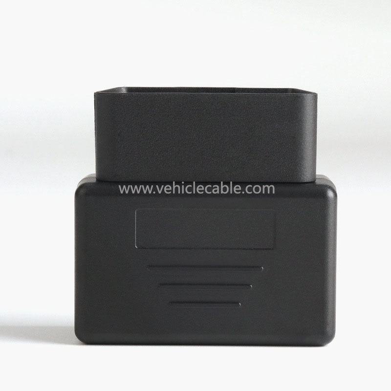 Automotive OBD2 Male Connector OBD Plug Assembly Housing Hole-less Snap Fastener Screw-less 