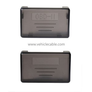 Automotive Male Header OBD2 16 Pin Connector Concealed Button Assembly Shell Transparent Black OBD Plug J1962M 