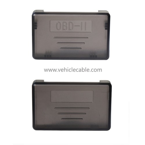 Automotive Male Header OBD2 16 Pin Connector Concealed Button Assembly Shell Transparent Black OBD Plug J1962M