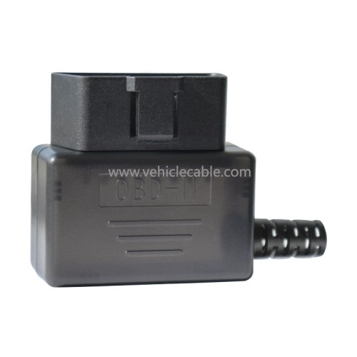 Automotive Male Header OBD2 16 Pin Connector Concealed Button Assembly Shell Transparent Black OBD Plug J1962M