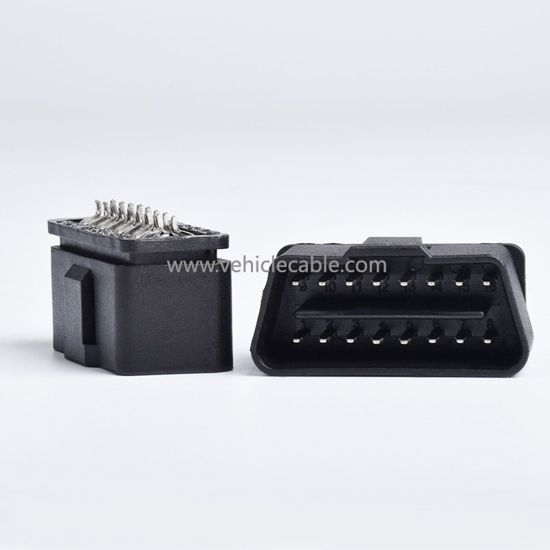 Folded OBD2 Male, 12V Connector 