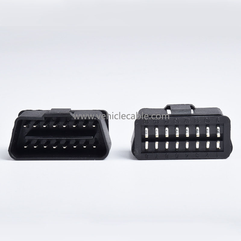 Folded OBD2 Male, 12V Connector 