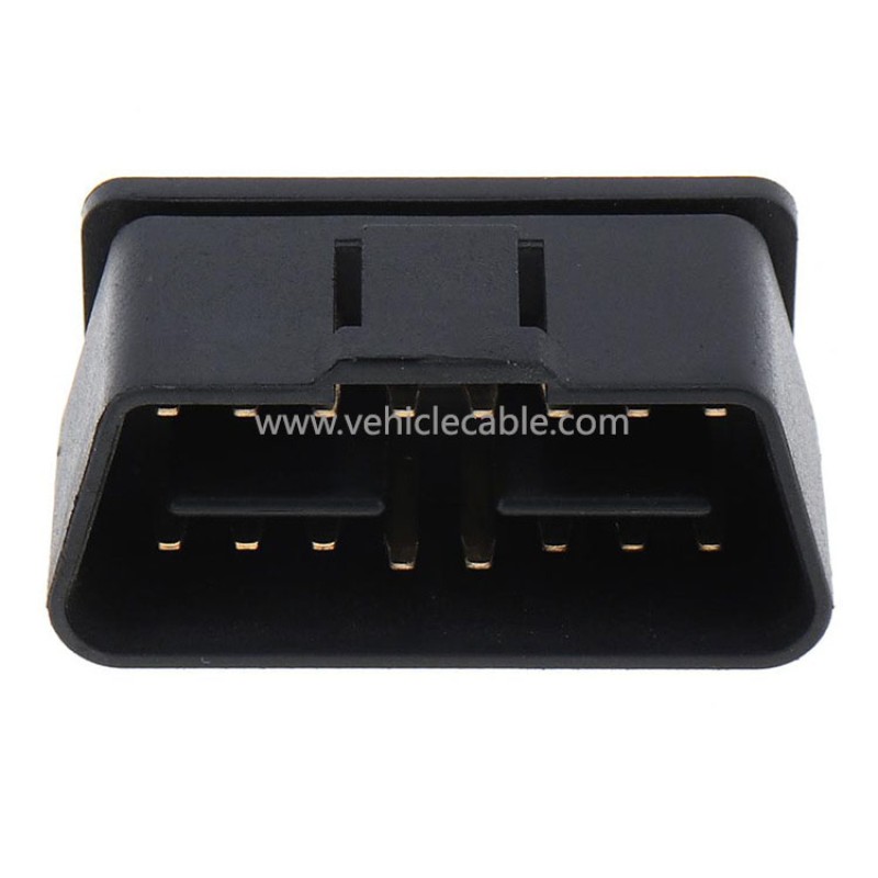 OBD2 16pin male connector gold plated connector 90 degree right hand bent pin OBD plug car truck interface 