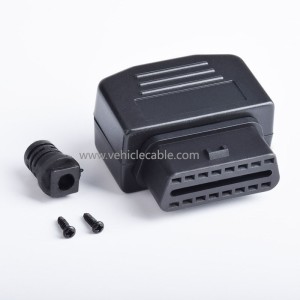 Automotive OBD2 Female Diagnostic Interface OBD Plug OBD2 Shell Assembly Rear Outlet 