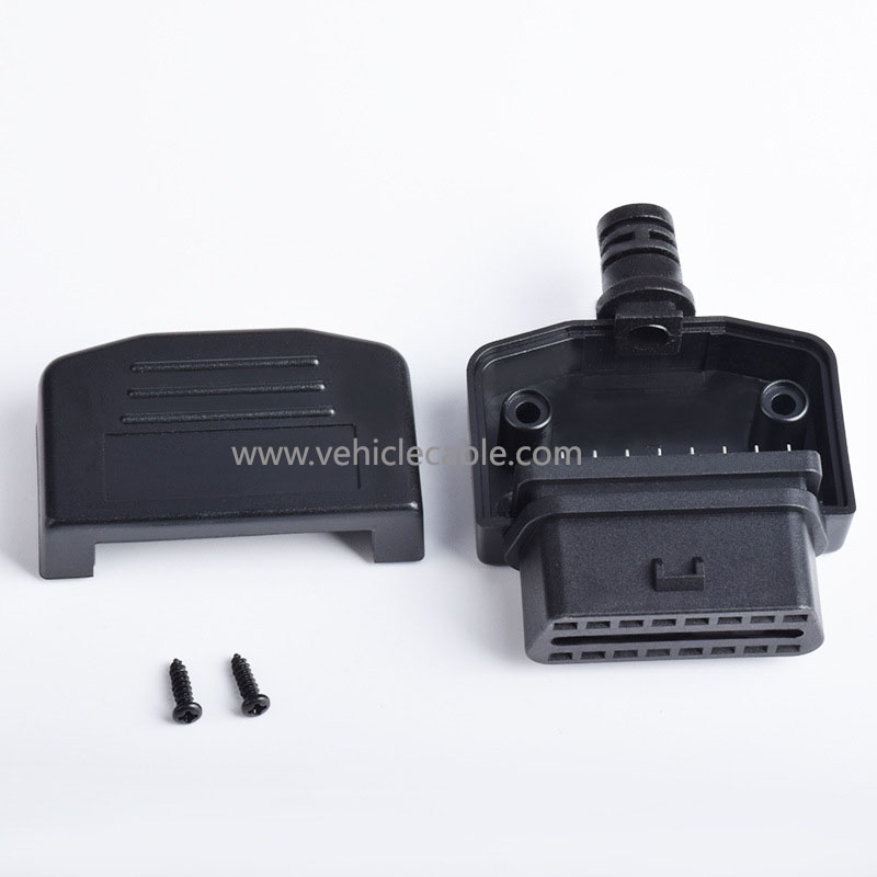 Automotive OBD2 Female Diagnostic Interface OBD Plug OBD2 Shell Assembly Rear Outlet 