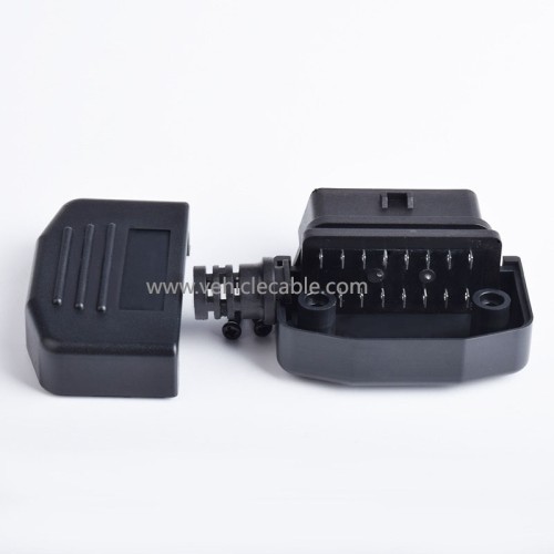 Automotive OBD2 Female Diagnostic Interface OBD Plug OBD2 Shell Assembly Side Outlet