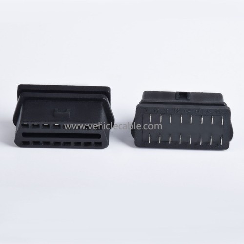 Automotive OBD2 female connector pin injection molding type OBD plug diagnostic interface With shell optional