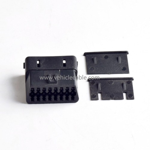 Automotive OBDll 16Pin Pin Locking Male Shell + Female Shell OBD Plug + Shell + Terminal 