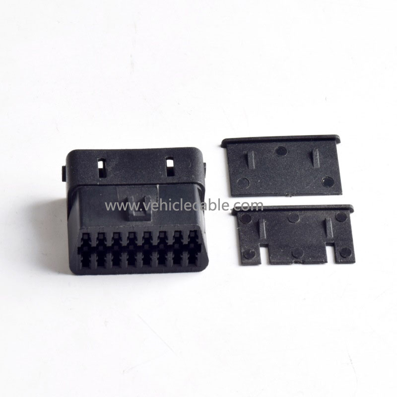 Automotive OBDll 16Pin Pin Locking Male Shell + Female Shell OBD Plug + Shell + Terminal  
