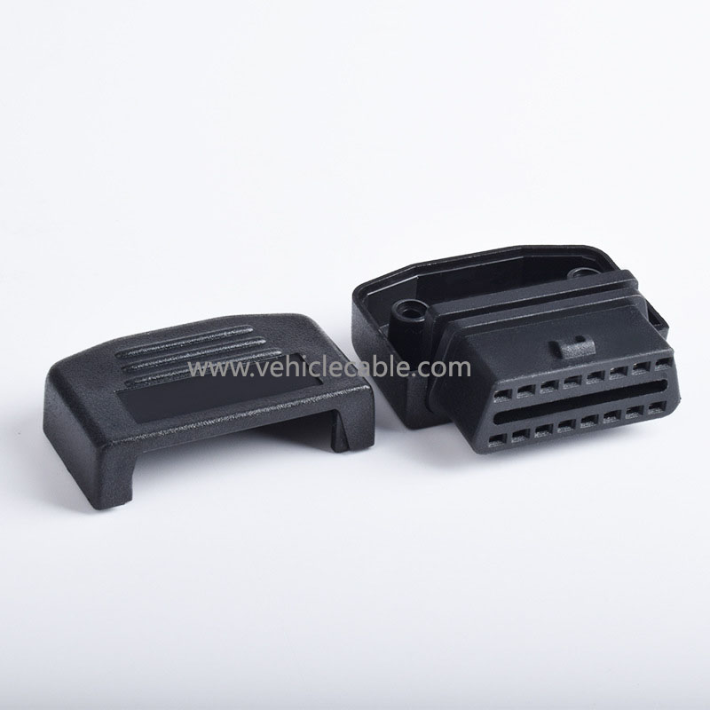 Automotive OBD2 Female Diagnostic Interface OBD Plug Port Housing OBDII Assembled Solderable Wire Assembly 