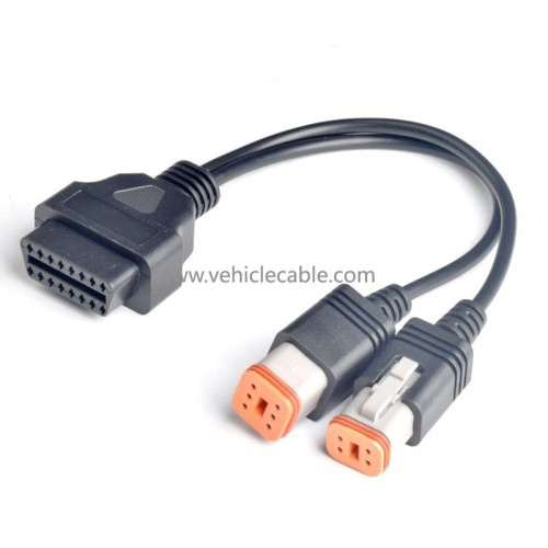OBD OBDll one tow two connection cable forHonda Motorcycle 16pin to 4pin+6pin pin cable