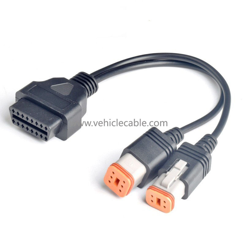 OBD OBDll one tow two connection cable forHonda Motorcycle 16pin to 4pin+6pin pin cable 