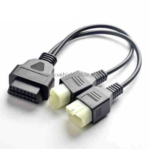 OBDll one tow two connection cable forHonda Motorcycle OBD 16pin to 4pin+6pin pin cable