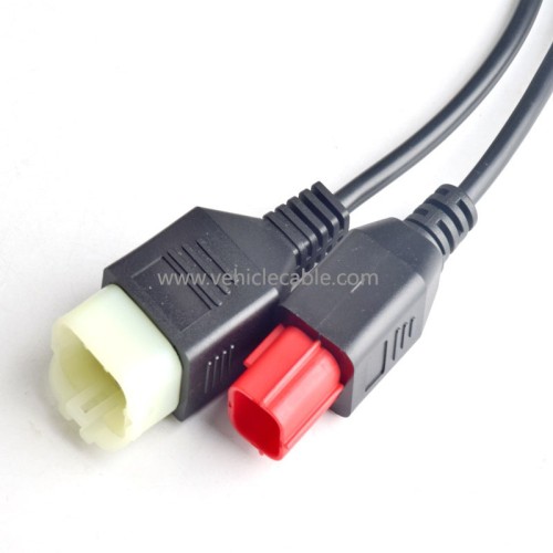 OBD 16pin one to two adapter cable OBDll 4pin to 6pin motorbike national four diagnostic cable