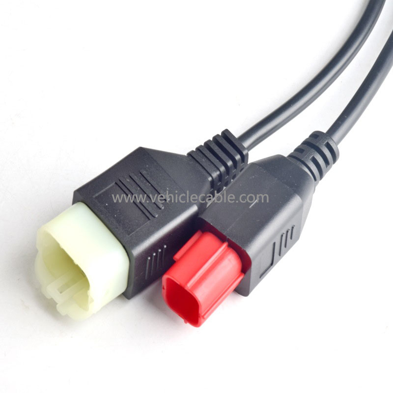 OBD 16pin one to two adapter cable OBDll 4pin to 6pin motorbike national four diagnostic cable 