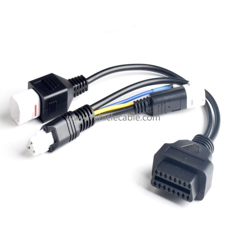Yamaha One Tow Two OBD 16pin Connection Cable forHonda Motorcycle 3pin+4pin to Pin Cable 