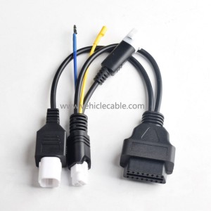 Yamaha One Tow Two OBD 16pin Connection Cable forHonda Motorcycle 3pin+4pin to Pin Cable 