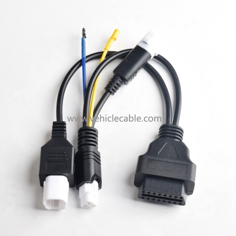 Yamaha One Tow Two OBD 16pin Connection Cable forHonda Motorcycle 3pin+4pin to Pin Cable 