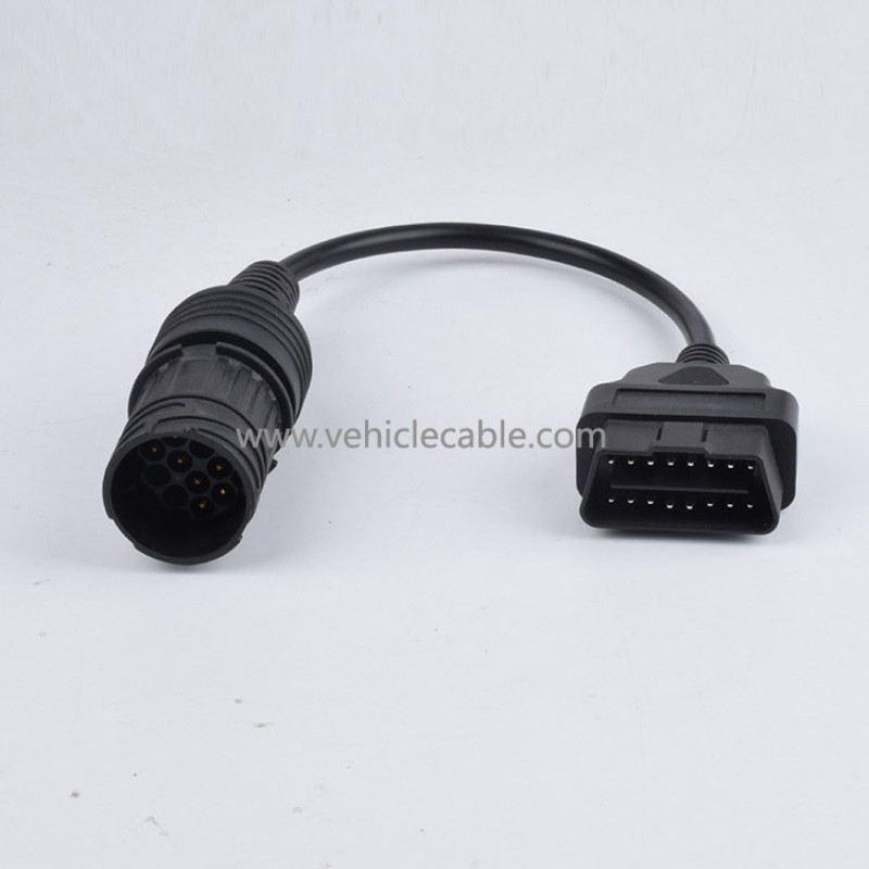 For BMW 10Pin Male to OBD2 Adaptor Cable 