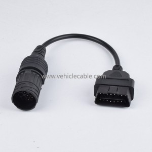 For BMW 10Pin Male to OBD2 Adaptor Cable 