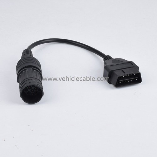 For BMW 10Pin Male to OBD2 Adaptor Cable