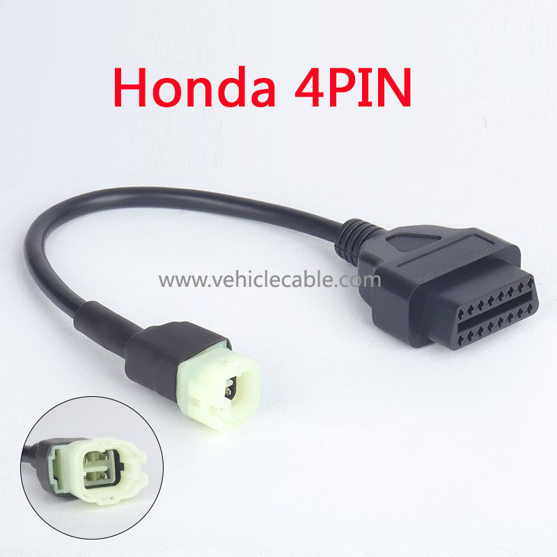 OBD2 to 4 Pin Diagnostic Adapter Cable Motorcycle Honda 4pin Connection Cable