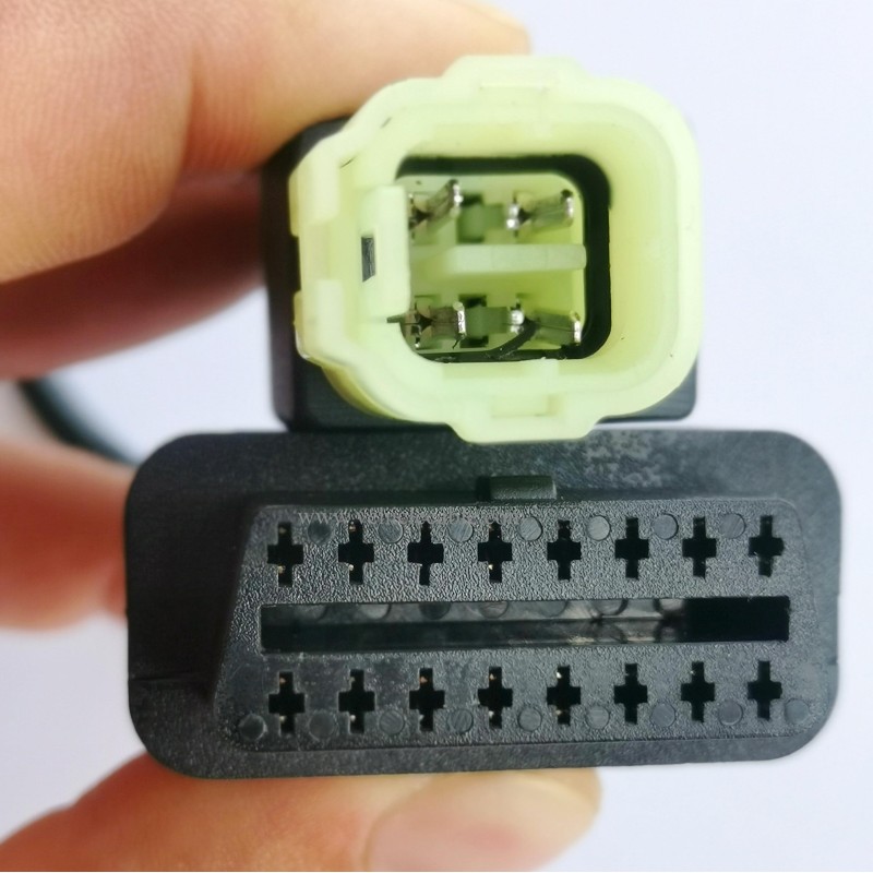 Motorbike OBD Adapter,Motorcycle 4Pin Diagnostic OBD2 (K-Line) J1962 Connector for Hondadaa Motorbikes 40CM 
