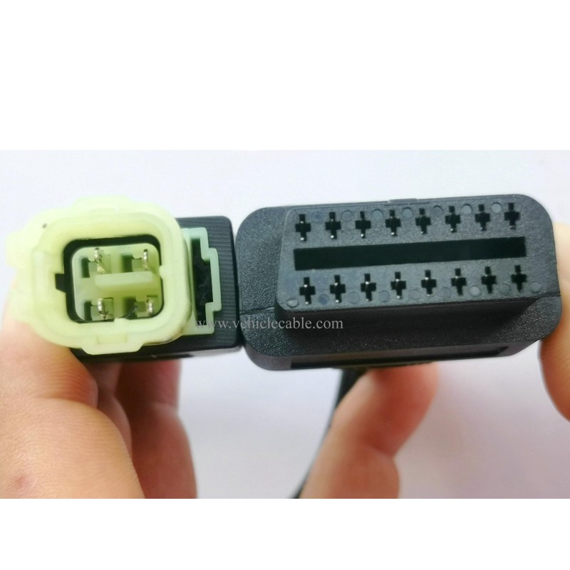 Motorbike OBD Adapter,Motorcycle 4Pin Diagnostic OBD2 (K-Line) J1962 Connector for Hondadaa Motorbikes 40CM 