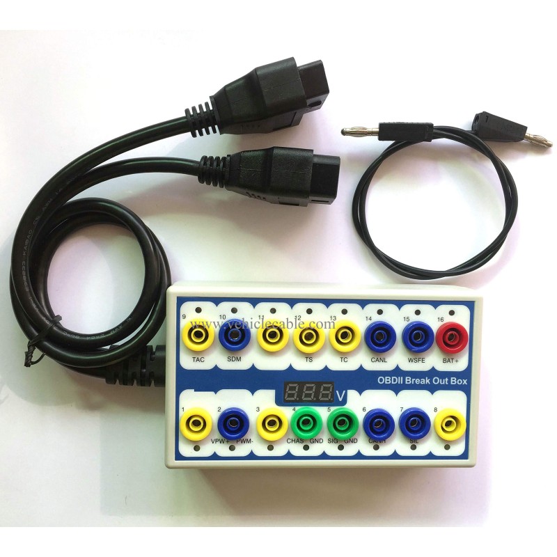 OBD Detector Breakout Box CAN Data Line Signal,Car Fault Diagnostic Scan Tool White 