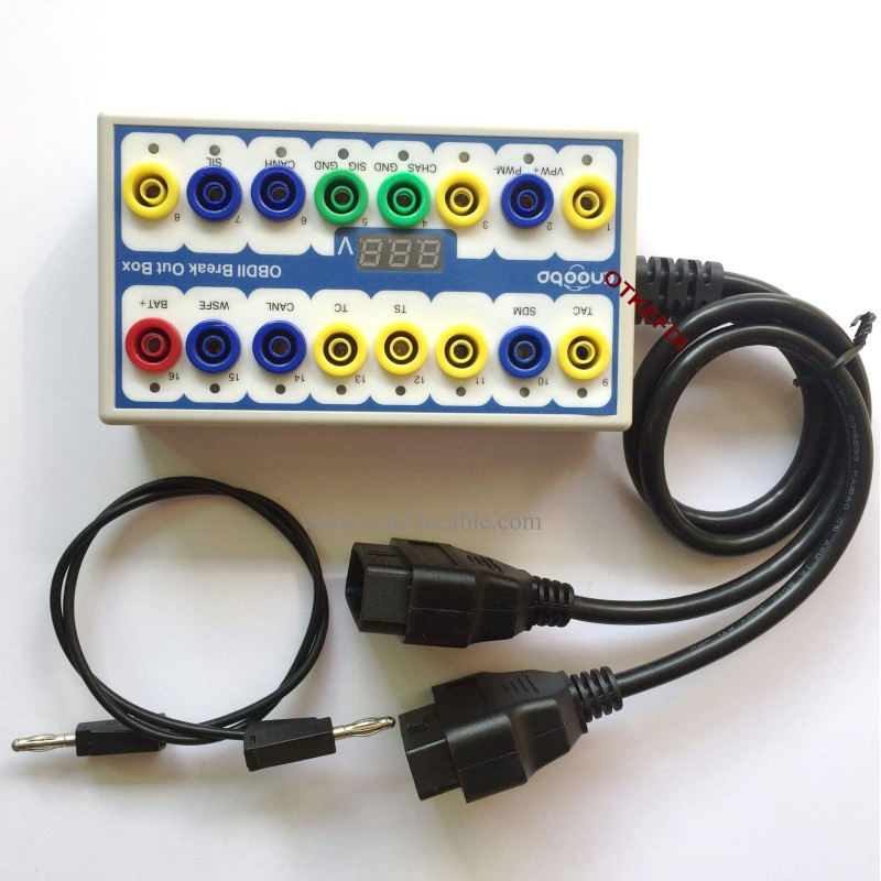OBD Detector Breakout Box CAN Data Line Signal,Car Fault Diagnostic Scan Tool White 