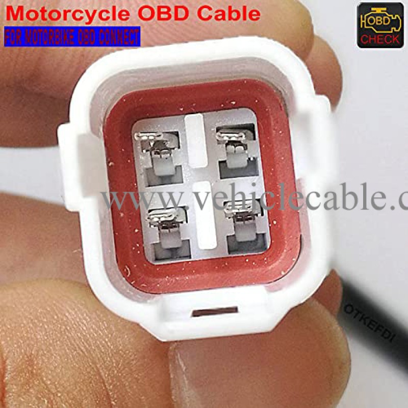 OTKEFDI Motorcycle 4pin OBD Diagnostic CANBUS Cable for Yama Motorbike 40CM Length 
