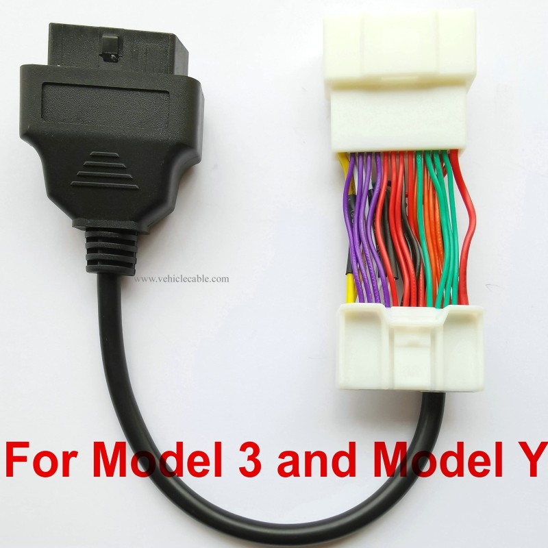 Model 3 & Model Y OBD2 Diagnostic Harness Scanner Splitter 26Pin Adapter for Tesla Model 3 & Model Y Post Jan 2019 to Now Black 