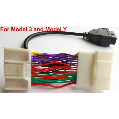 Model 3 & Model Y OBD2 Diagnostic Harness Scanner Splitter 26Pin Adapter for Tesla Model 3 & Model Y Post Jan 2019 to Now Black