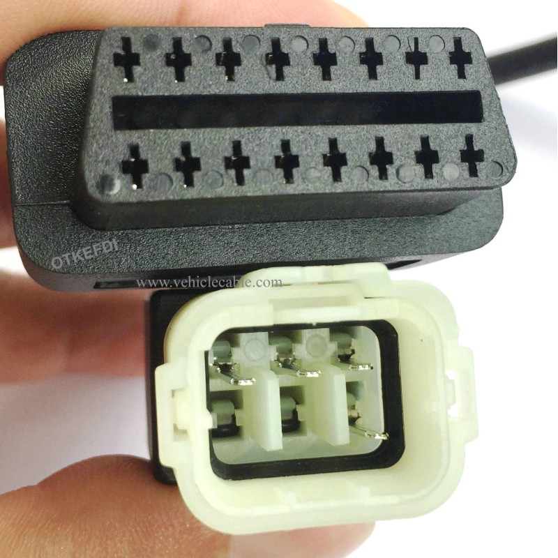OTKEFDI OBD 6Pin Motorbike Diagnostic Adapter,Duke RC Motors Kline CAN-Bus OBD2 Diagnosis Connector 40CM 
