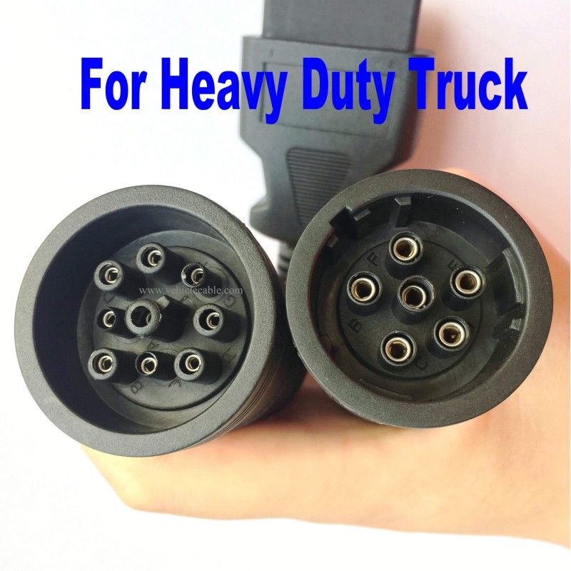 Truck OBD 6Pin 9Pin J1708 J1939 Protocol Diagnostic Adapter Cable,Heavy Duty Truck Bus Trailer OBD2 Diagnostic Scanner Conntor Black 