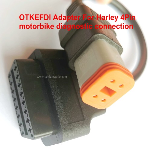 4Pin Motorbike OBD Diagnostic Adapter,OBD2 Motorcycle Cable for Har-Ley Davidson Motors